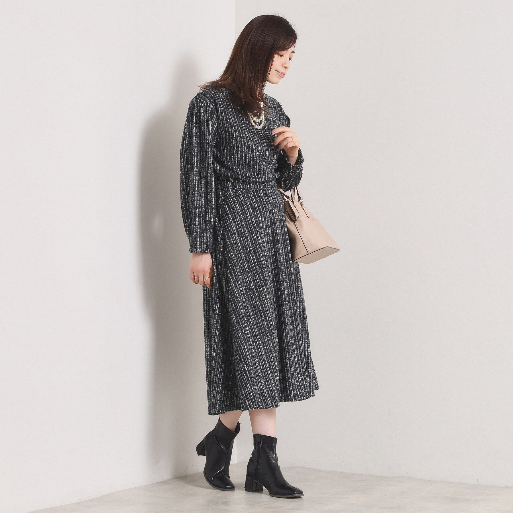 ITS&rsquo;DEMO「【手洗い可／セットアップ可】ツイード風プリントスカート」|スカート|