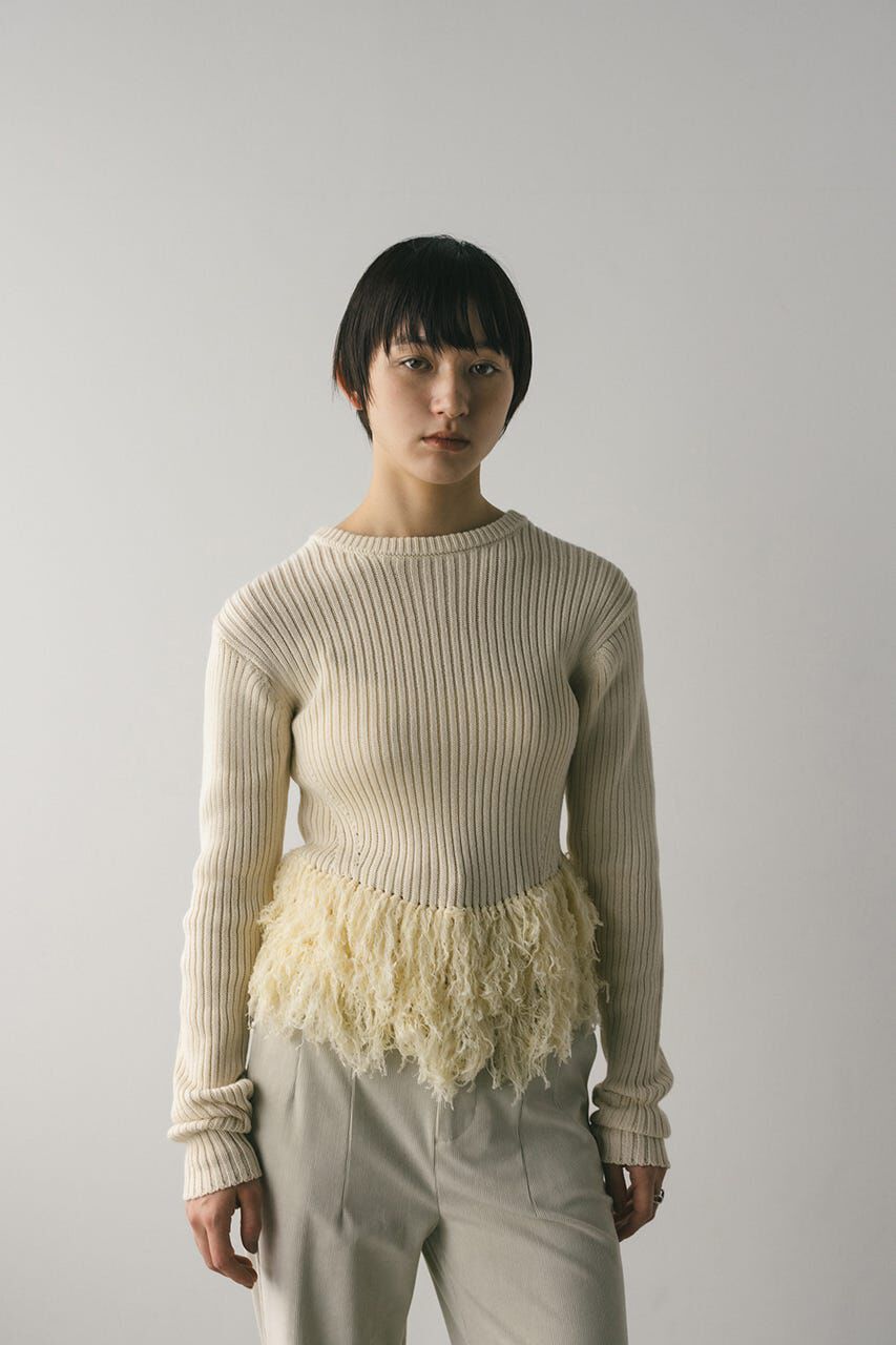 STYLEMIXER「チュールフリンジペプラムニット」|ニット・セーター|IVOY3