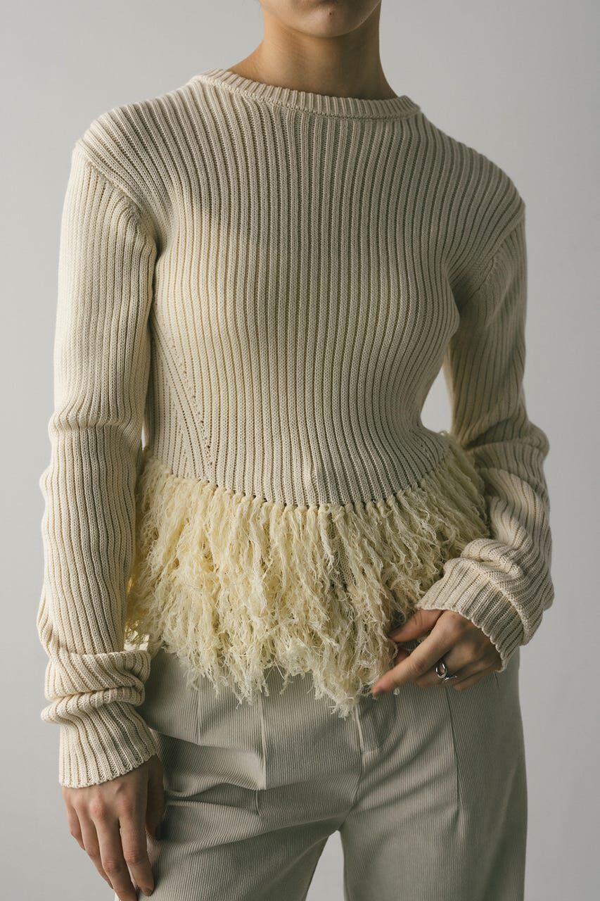 STYLEMIXER「チュールフリンジペプラムニット」|ニット・セーター|