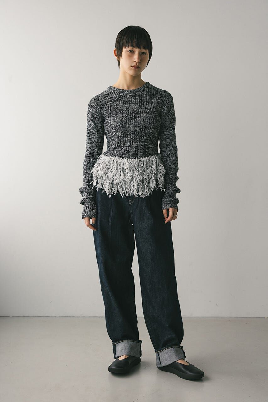 STYLEMIXER「チュールフリンジペプラムニット」|ニット・セーター|