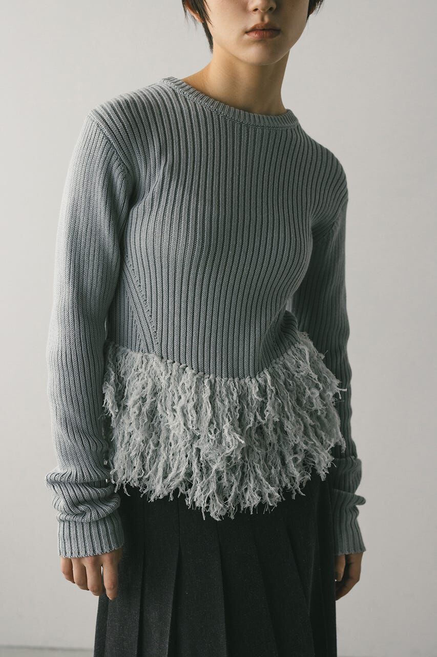 STYLEMIXER「チュールフリンジペプラムニット」|ニット・セーター|