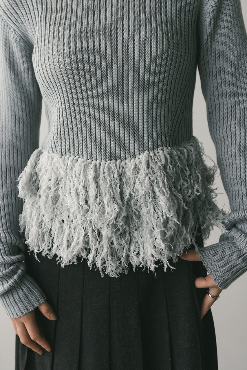STYLEMIXER「チュールフリンジペプラムニット」|ニット・セーター|