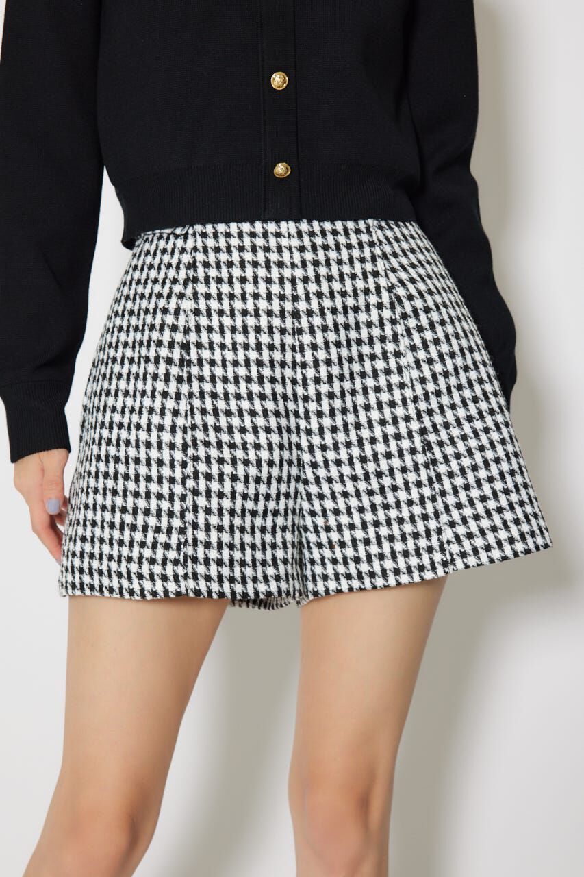 rienda「ハイウエストツイードショートパンツ」|その他|BLK