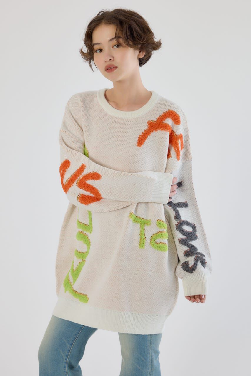 RODEO CROWNS「レタリングロゴニットワンピース」|ワンピース|O/WHT1