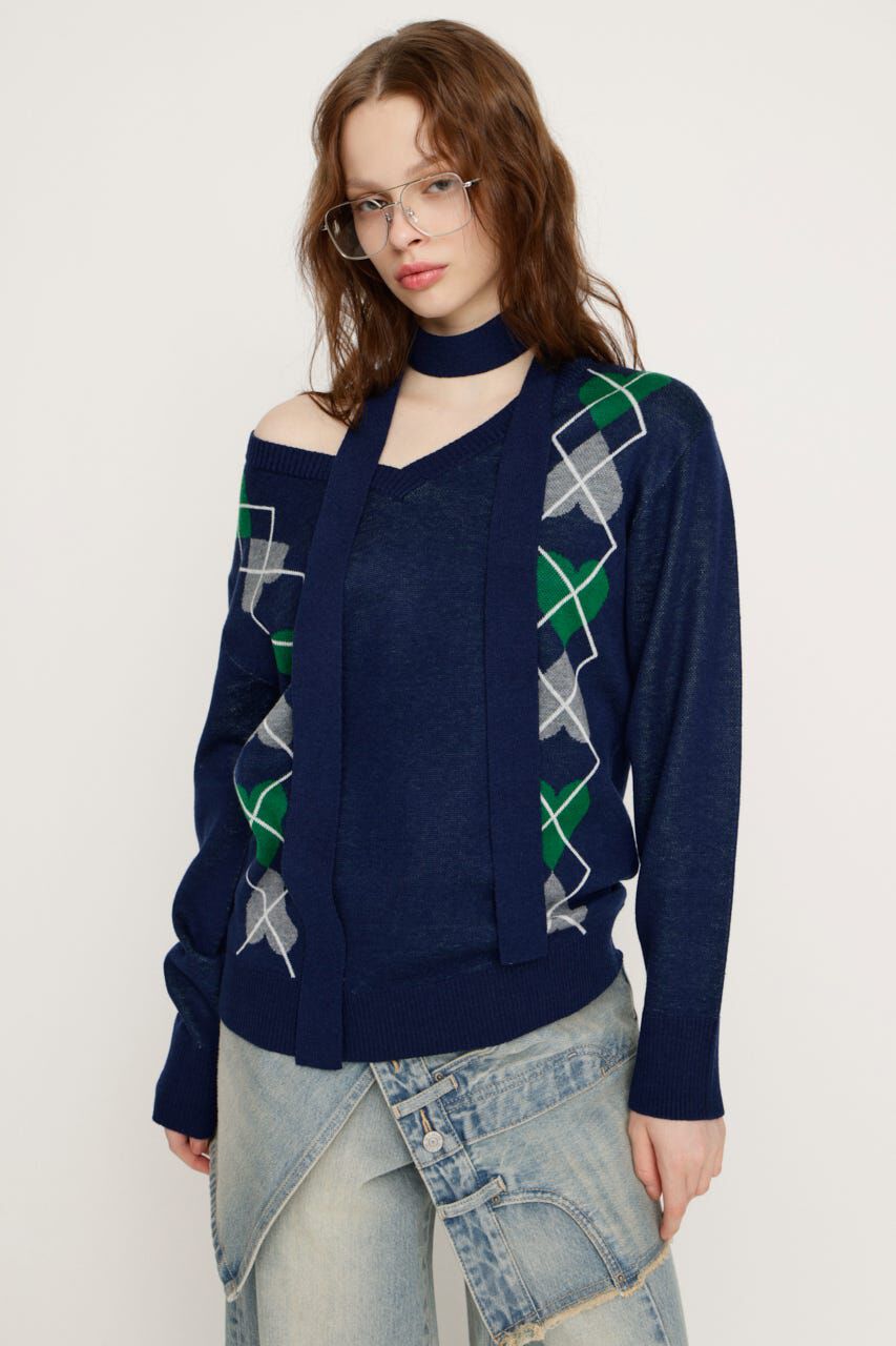 SLY「ARGYLE JQ トップス」|ニット・セーター|