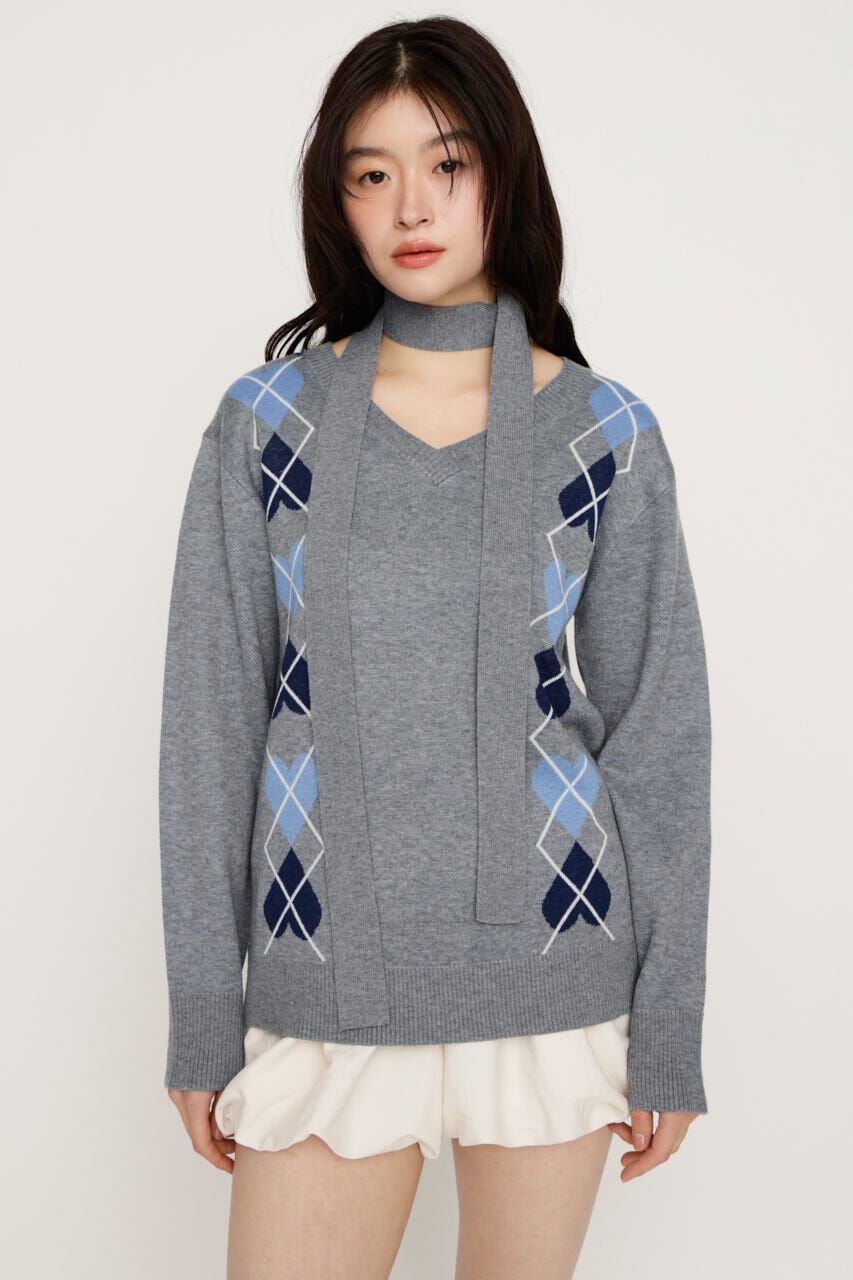 SLY「ARGYLE JQ トップス」|ニット・セーター|