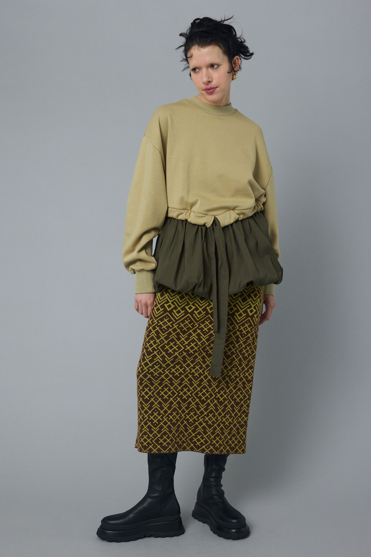 HeRIN.CYE「Balloon hem docking tops」|Tシャツ・カットソー|