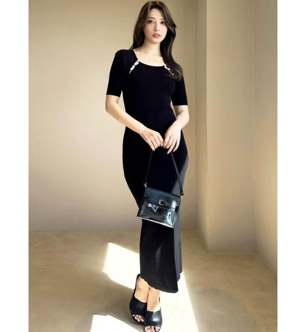 RESEXXY「パールビーズリブニットワンピース」|ワンピース|