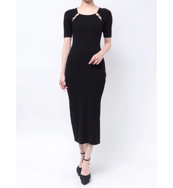 RESEXXY「パールビーズリブニットワンピース」|ワンピース|