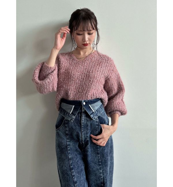 dazzlin「ブレンドカラークロップドニットトップス」|ニット・セーター|