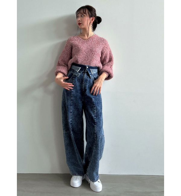 dazzlin「ブレンドカラークロップドニットトップス」|ニット・セーター|