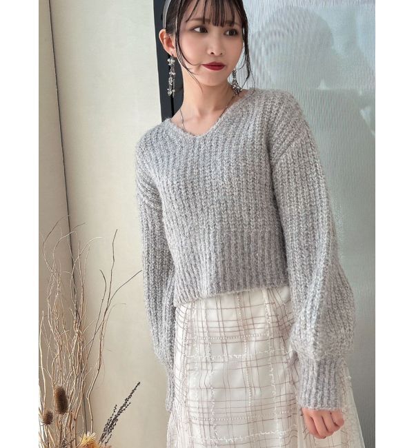 dazzlin「ブレンドカラークロップドニットトップス」|ニット・セーター|