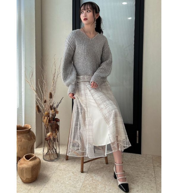 dazzlin「ブレンドカラークロップドニットトップス」|ニット・セーター|