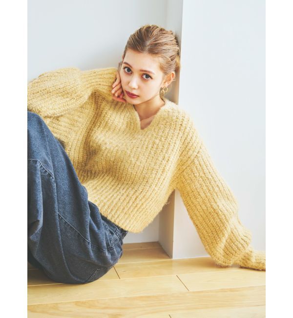 dazzlin「ブレンドカラークロップドニットトップス」|ニット・セーター|