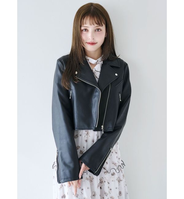 dazzlin「ショートライダースジャケット」|ライダースジャケット|