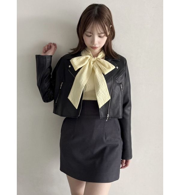 dazzlin「ショートライダースジャケット」|ライダースジャケット|