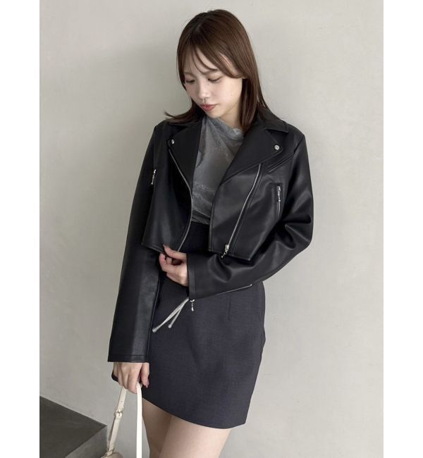 dazzlin「ショートライダースジャケット」|ライダースジャケット|