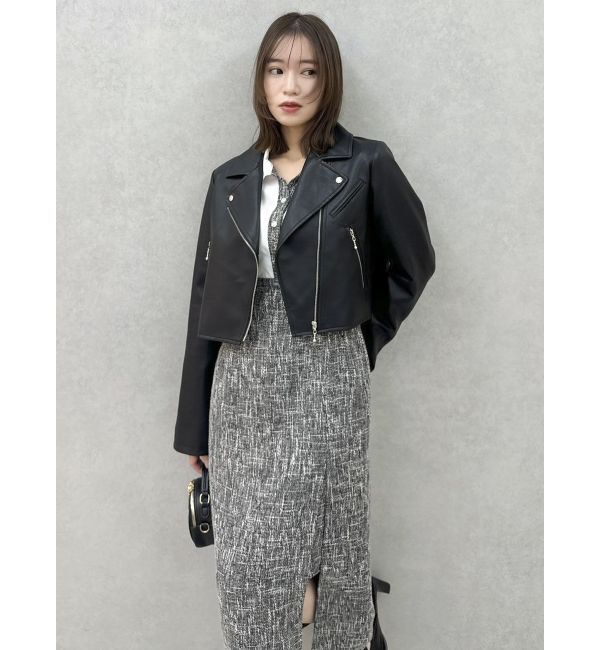 dazzlin「ショートライダースジャケット」|ライダースジャケット|