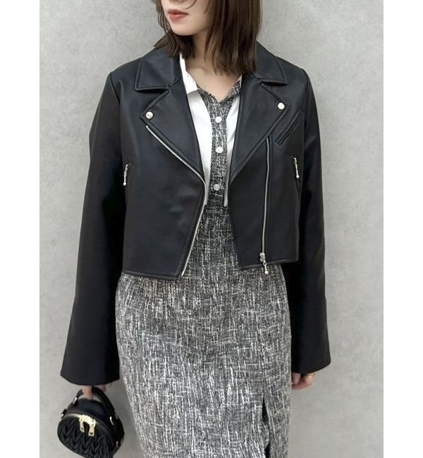 dazzlin「ショートライダースジャケット」|ライダースジャケット|ブラック