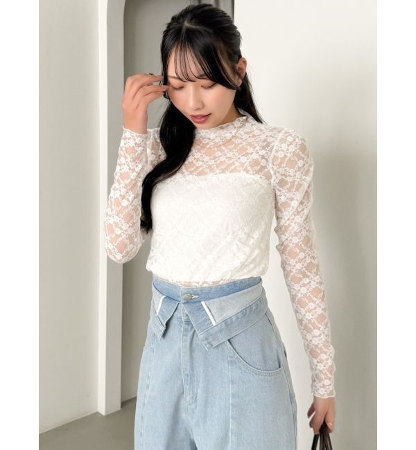 dazzlin「レースコンパクトミニマルトップス」|Tシャツ・カットソー|