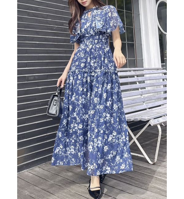 dazzlin「【復刻】Watercolorflowerワンピース」|ワンピース|ネイビー