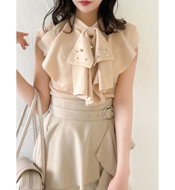 dazzlin「ビッグラッフルタイニット」|ニット・セーター|オレンジ