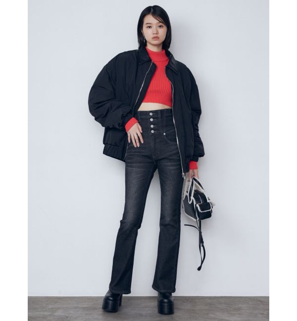 EMODA「バックレースアップハイウエストパギンス」|デニム|