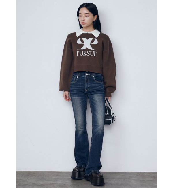 EMODA「バックレースアップハイウエストパギンス」|デニム|