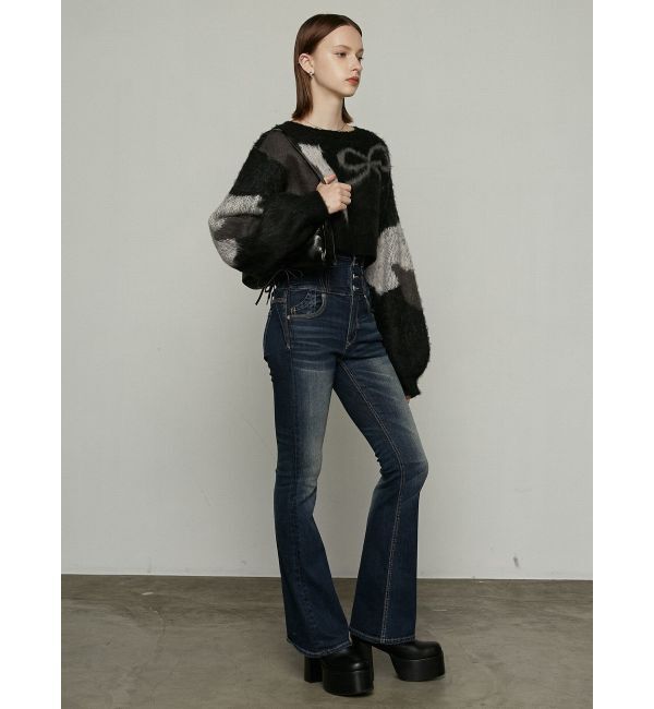 EMODA「バックレースアップハイウエストパギンス」|デニム|