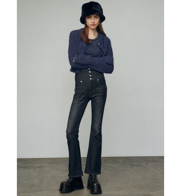 EMODA「バックレースアップハイウエストパギンス」|デニム|