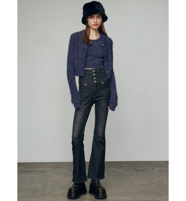 EMODA「バックレースアップハイウエストパギンス」|デニム|