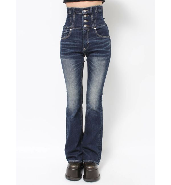 EMODA「バックレースアップハイウエストパギンス」|デニム|
