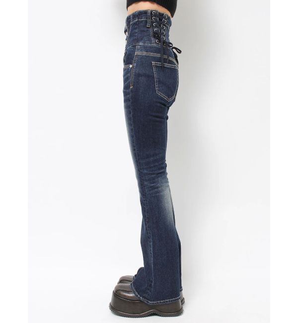 EMODA「バックレースアップハイウエストパギンス」|デニム|