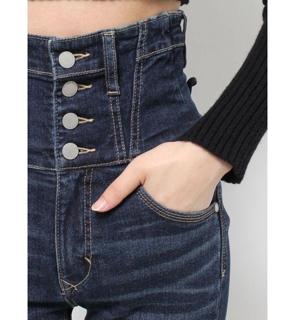 EMODA「バックレースアップハイウエストパギンス」|デニム|