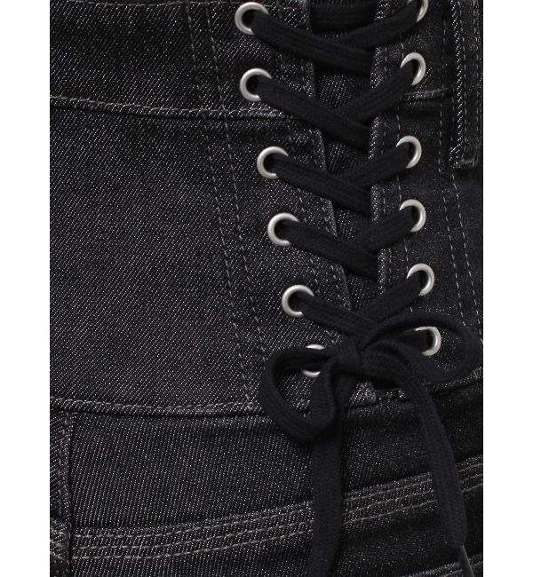 EMODA「バックレースアップハイウエストパギンス」|デニム|