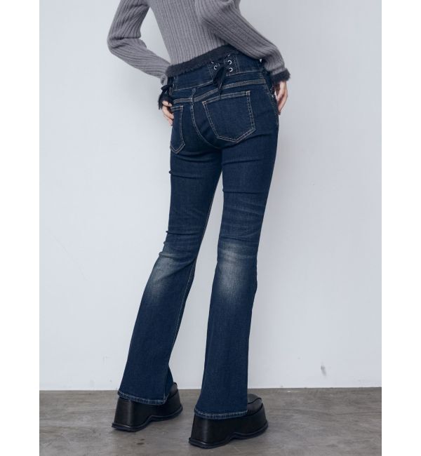 EMODA「バックレースアップハイウエストパギンス」|デニム|