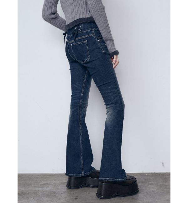 EMODA「バックレースアップハイウエストパギンス」|デニム|