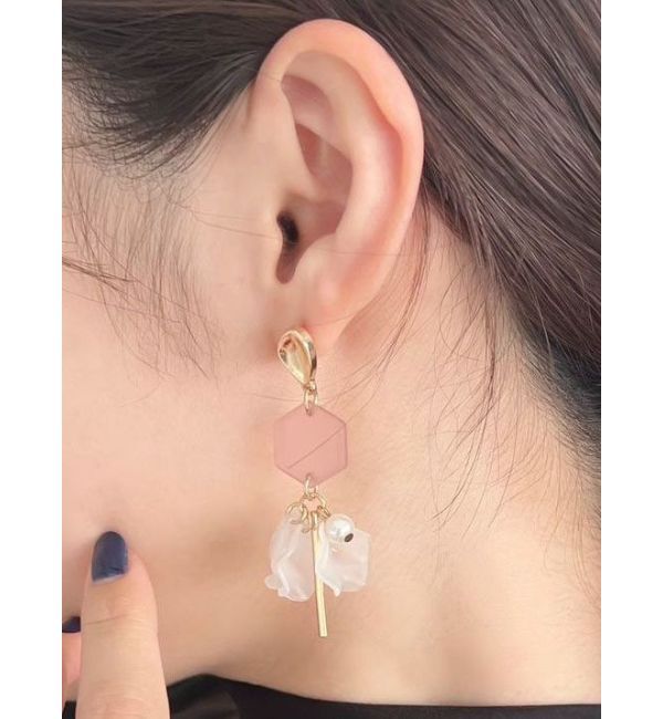MERCURYDUO「フロストフラワーモチーフピアス」|ピアス|ゴールド