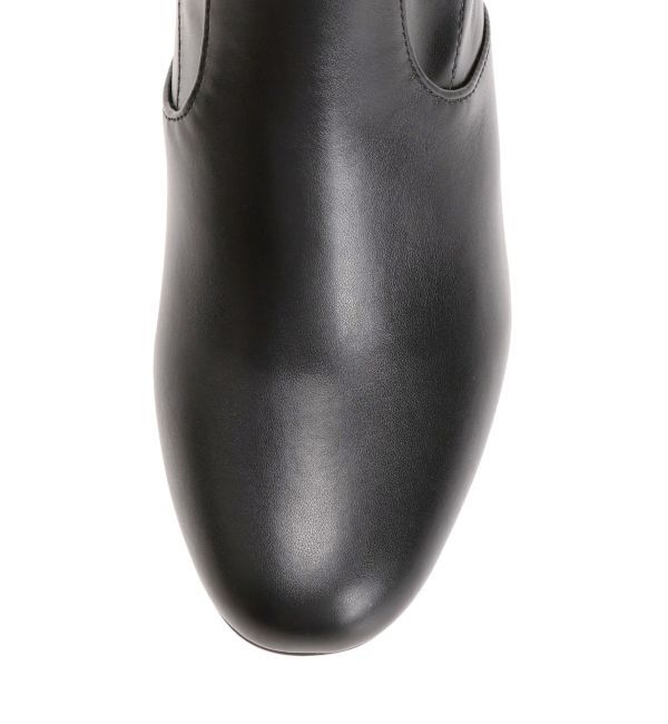 MERCURYDUO「フェイクレザーデザインヒールストレッチショートブーツ」|ショートブーツ|