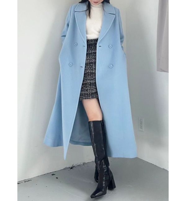 MERCURYDUO「ウールチェスターコート」|チェスターコート|ブルー