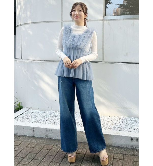 MERCURYDUO「チュールフリルチュニックブラウス」|シャツ・ブラウス|