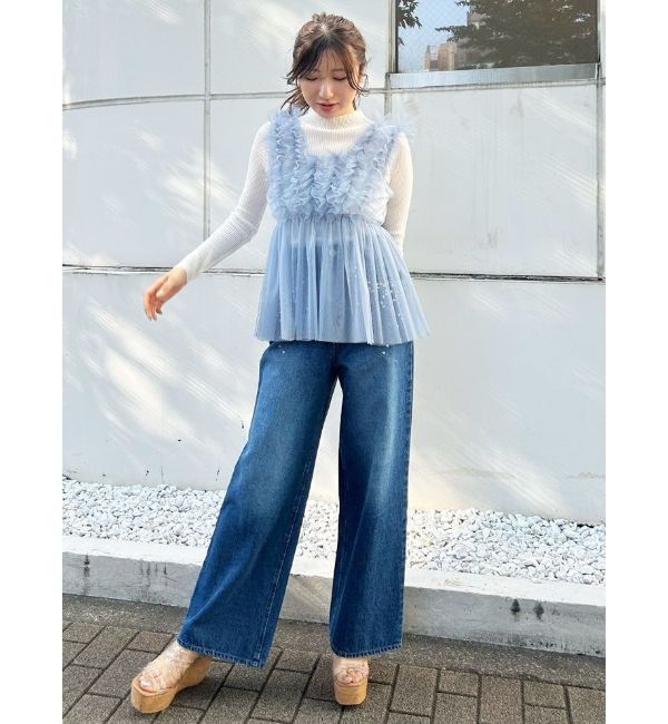 MERCURYDUO「チュールフリルチュニックブラウス」|シャツ・ブラウス|