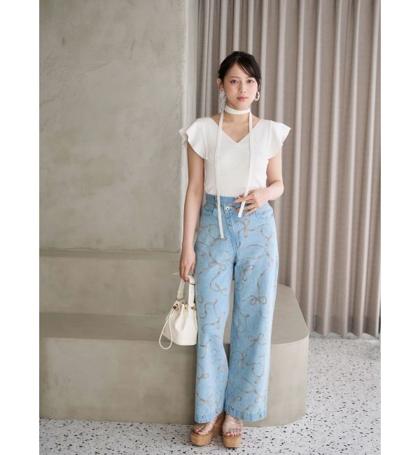 MERCURYDUO「リボンプリントデニムパンツ」|その他|