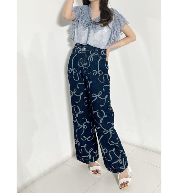 MERCURYDUO「リボンプリントデニムパンツ」|その他|