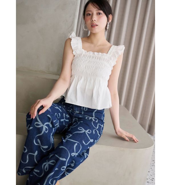 MERCURYDUO「リボンプリントデニムパンツ」|その他|