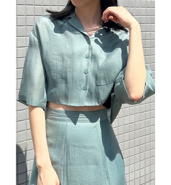 MURUA「オープンカラーシアーシャツ」|シャツ・ブラウス|ブルー