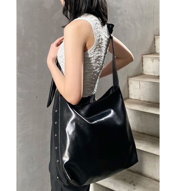 MURUA「フェイクレザーショルダーバッグ」|ショルダー・メッセンジャー|ブラック