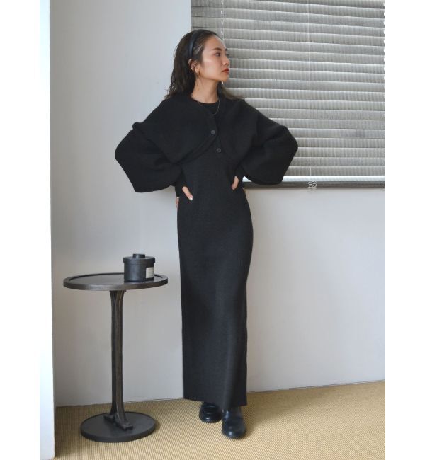 Ungrid「ボレロセットニットワンピース」|ワンピース|ブラック