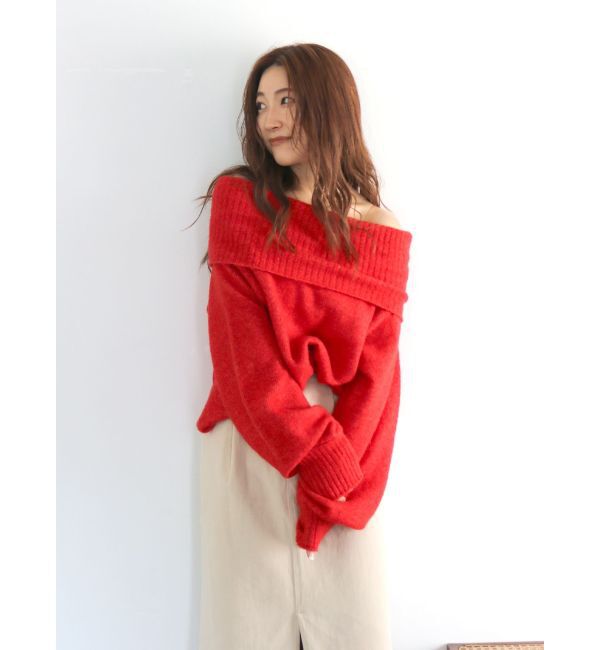 Ungrid「オフショルルーズニット」|ニット・セーター|