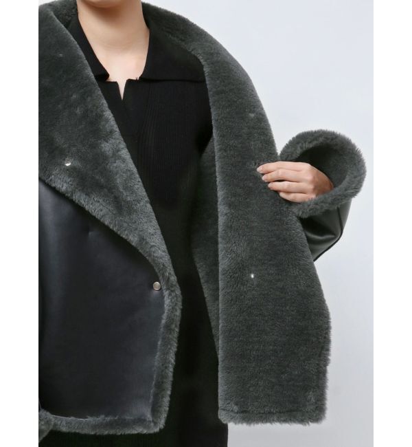 LAGUNAMOON「フェイクムートンスタンドカラーコート」|その他|